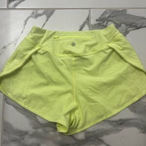 Lululemon 4” shorts size 6…neon yellow